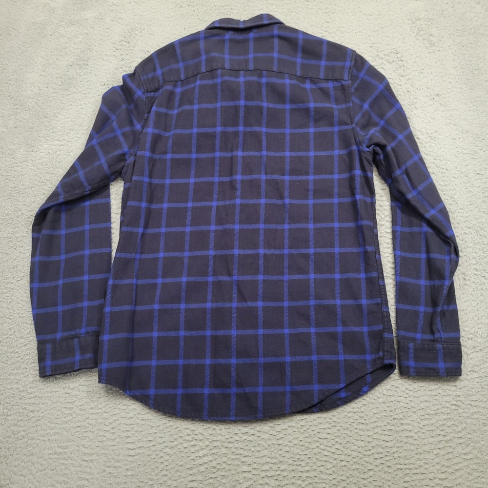 American Eagle Outfitters Mens M Flannel Shirt Blue‎ Black Plaid Button Down - Picture 2 of 7
